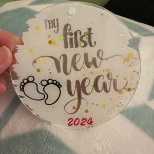 Personalized Baby First New Year Ornament, Happy New Year, My First New Year